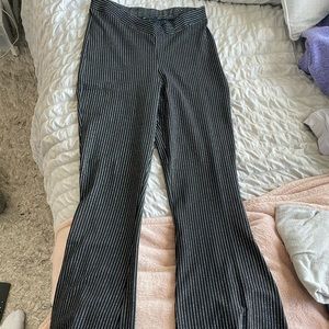 ASOS DESIGN jersey 90s festival V waist flare pant in glitter pinstripe